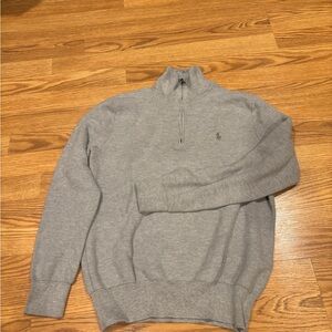 Ralph Lauren Gray Half-Zip Knit Sweater